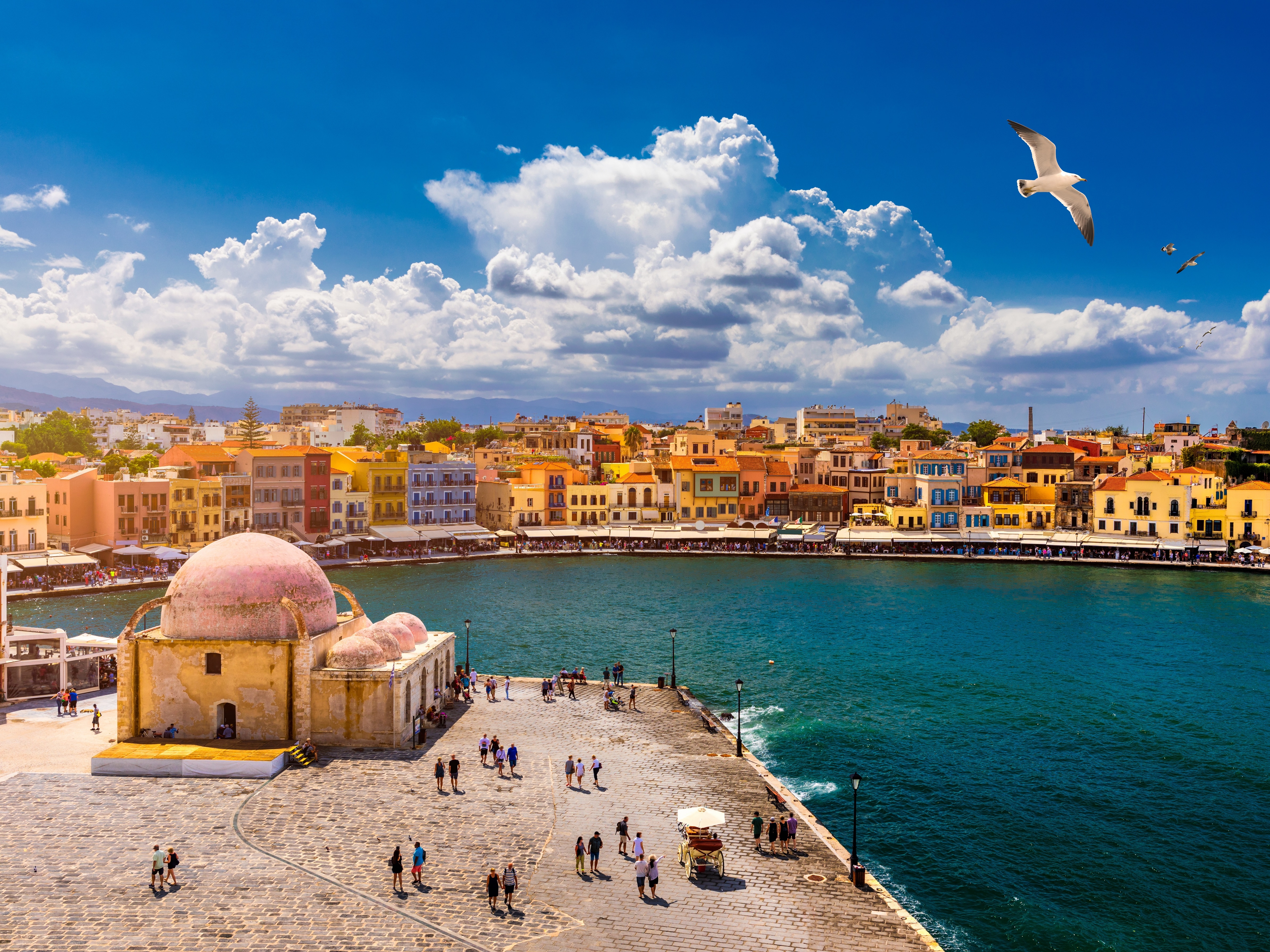 Insel Kreta Chania Hafen + Moschee