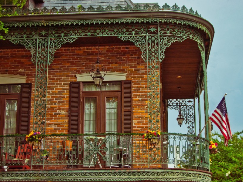 Balcony in Vicksburg in Mississippi, USA