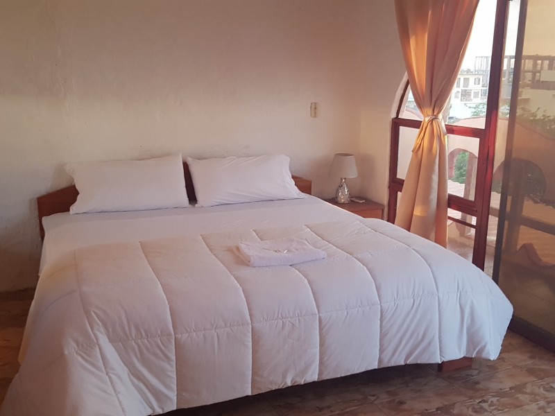 Double bed in the suite