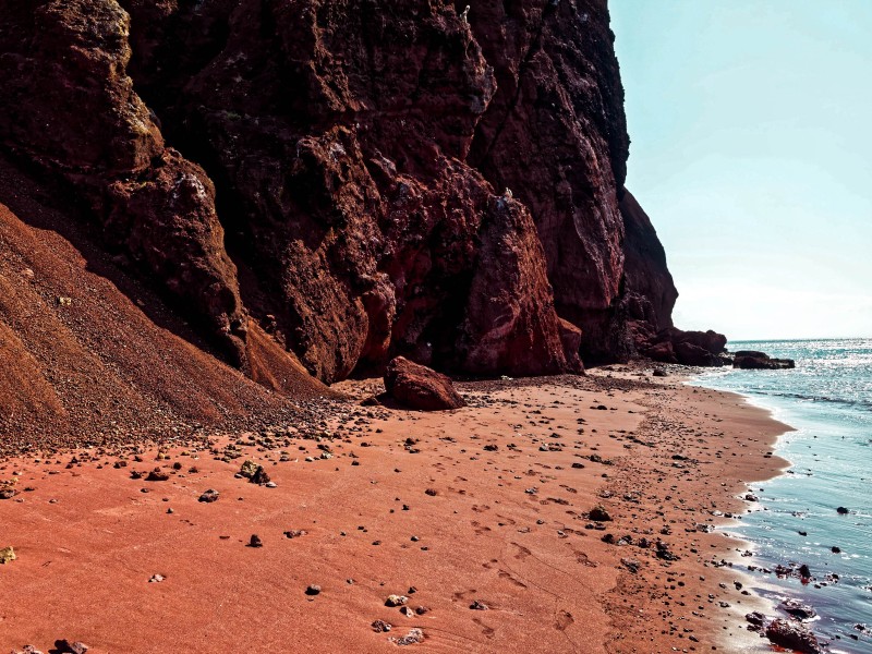 Red beach in Rabida Island 