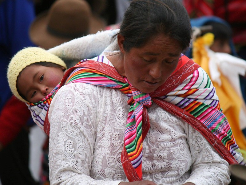 on the market square in Pisac