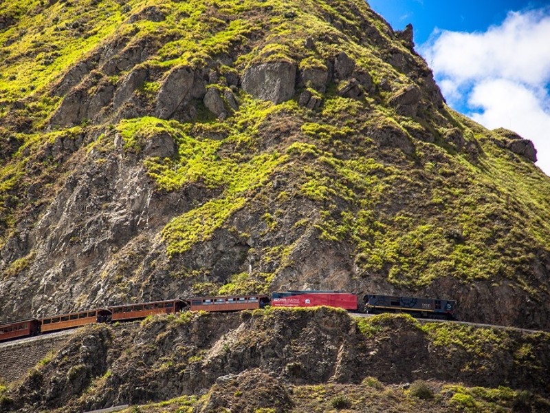 Train ride along the mountain