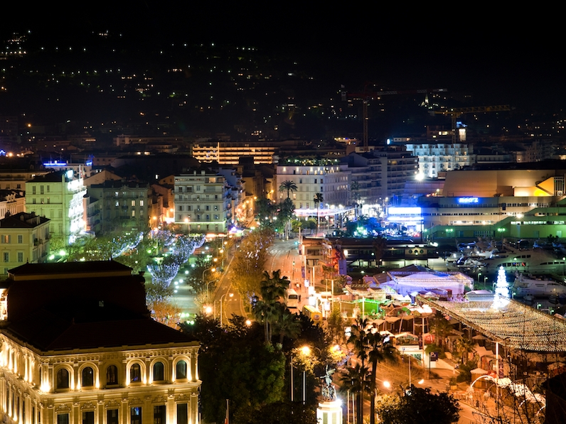 Cannes at night