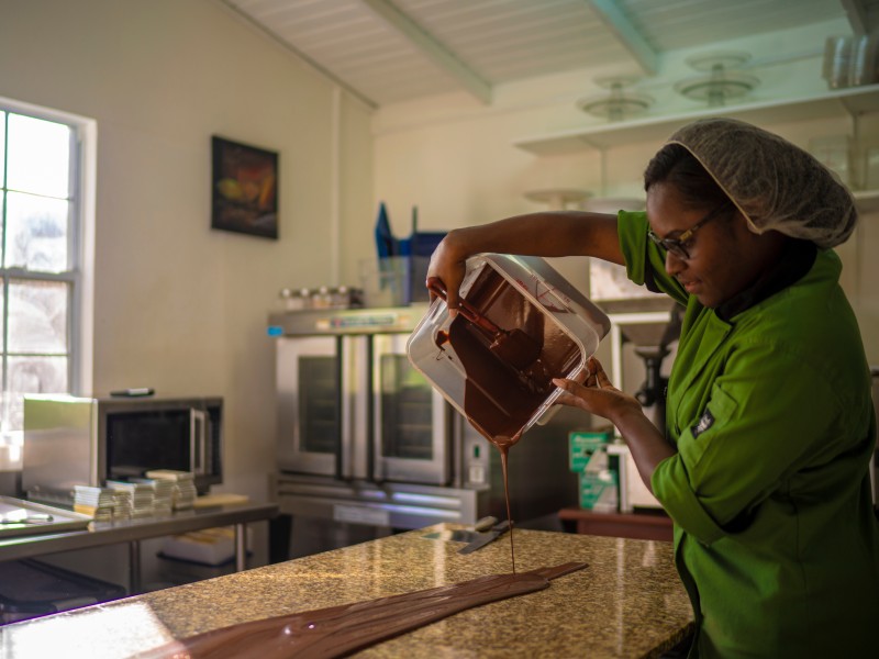 Pouring - Preparing to make bars