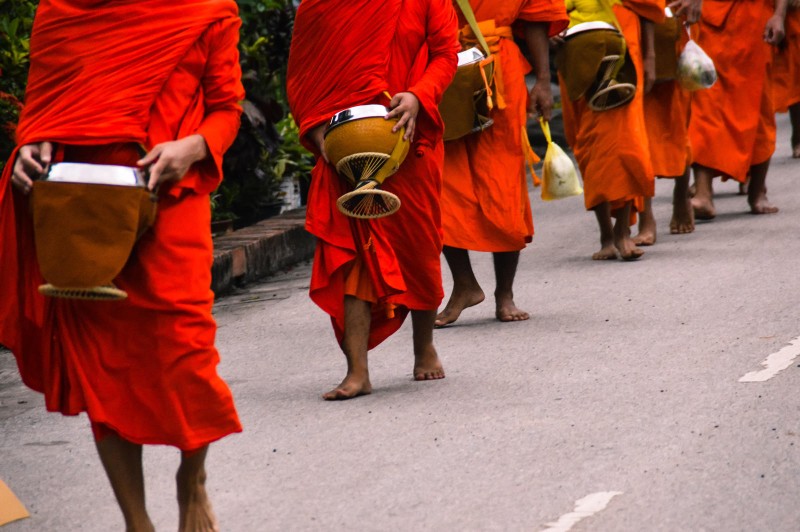 Thailand - Chiang Khan - Monks