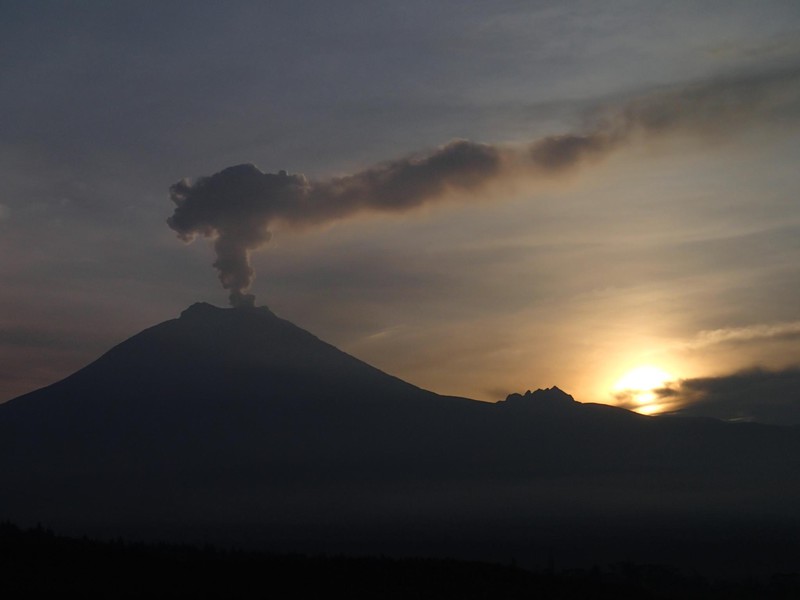 Vulkan Cotopaxi vom Hotel aus gesehen