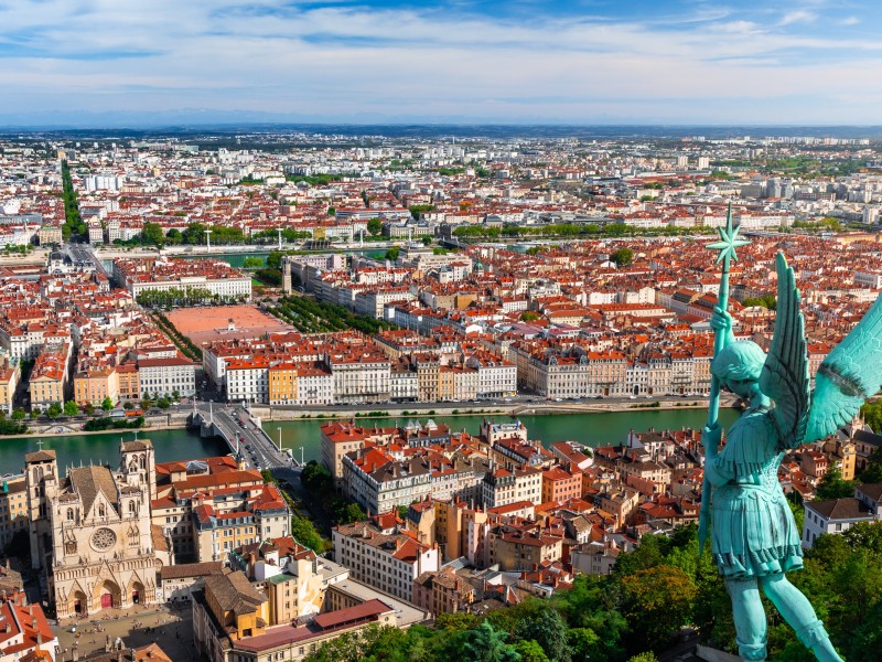 Lyon French cityscape viewed