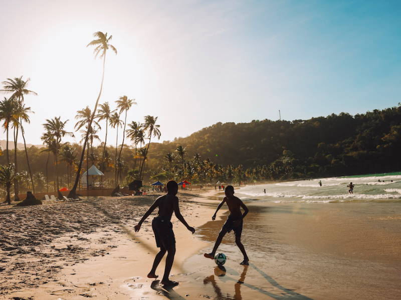 Maracas Bay Sunset and Football 