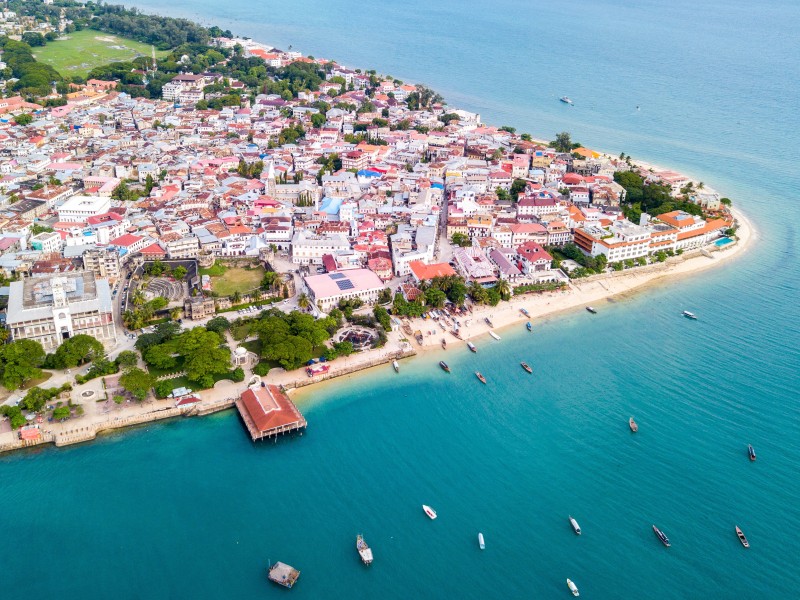 Aerial view of Zanzibar, Stone Town