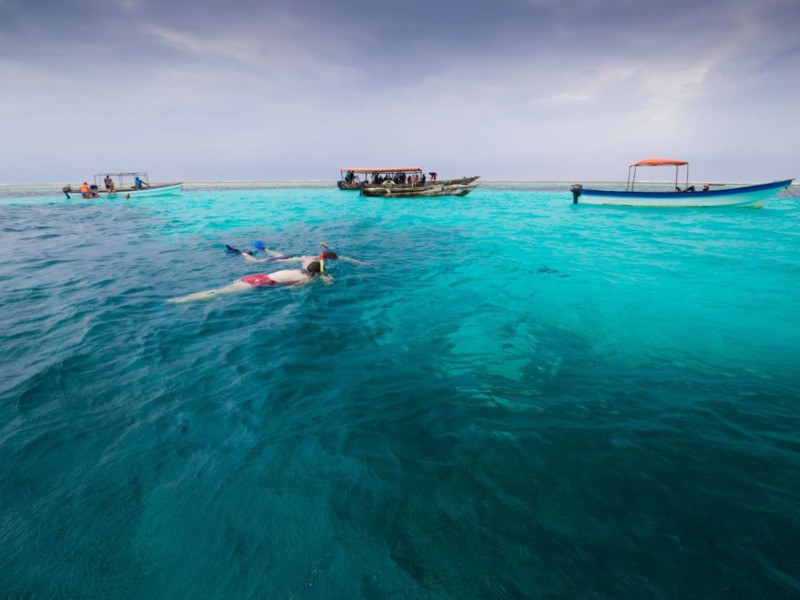 Beautiful snorkeling in coral reef