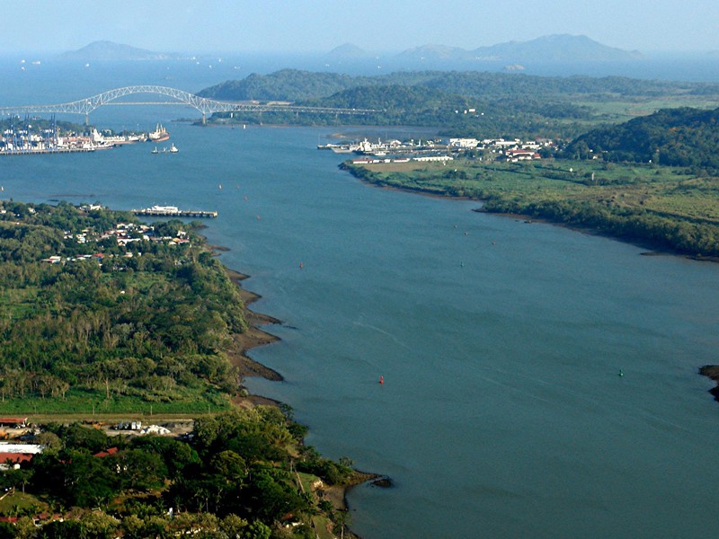 Luftaufnahme Panama Kanal