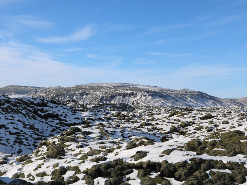 Mountain with snow in Kirkjubæjarklaustu