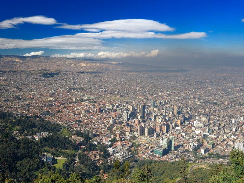 Blick auf Bogota von Monserrate