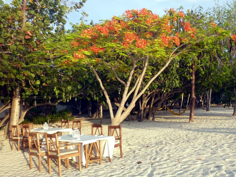 Punta Rucia Lodge - Abendessen am Strand
