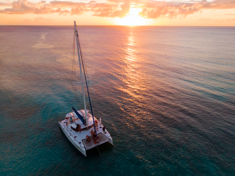 barbados catamaran drone