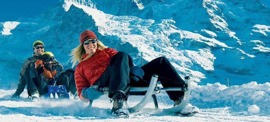 Sledding in Interlaken