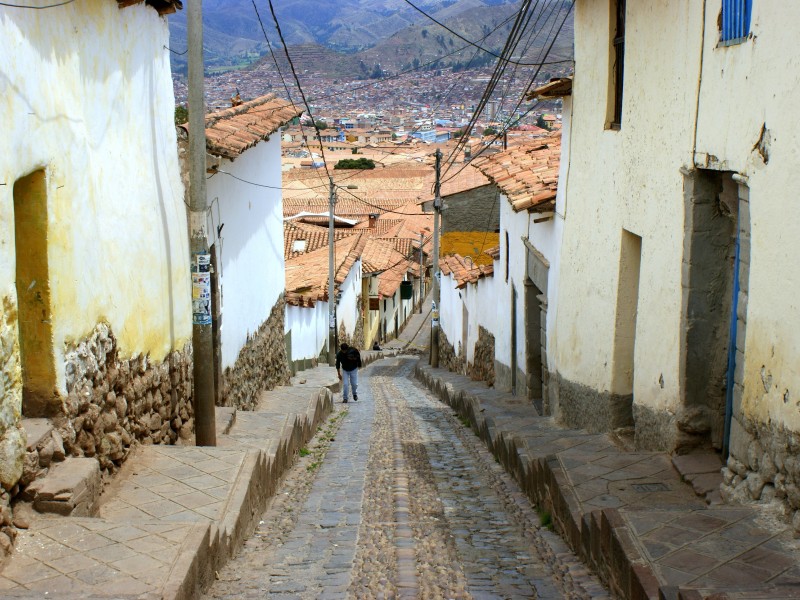 Cusco - Treppe in Altstadt