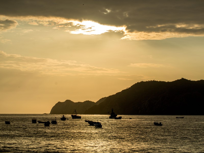 Sonnenuntergang in Puerto Lopez