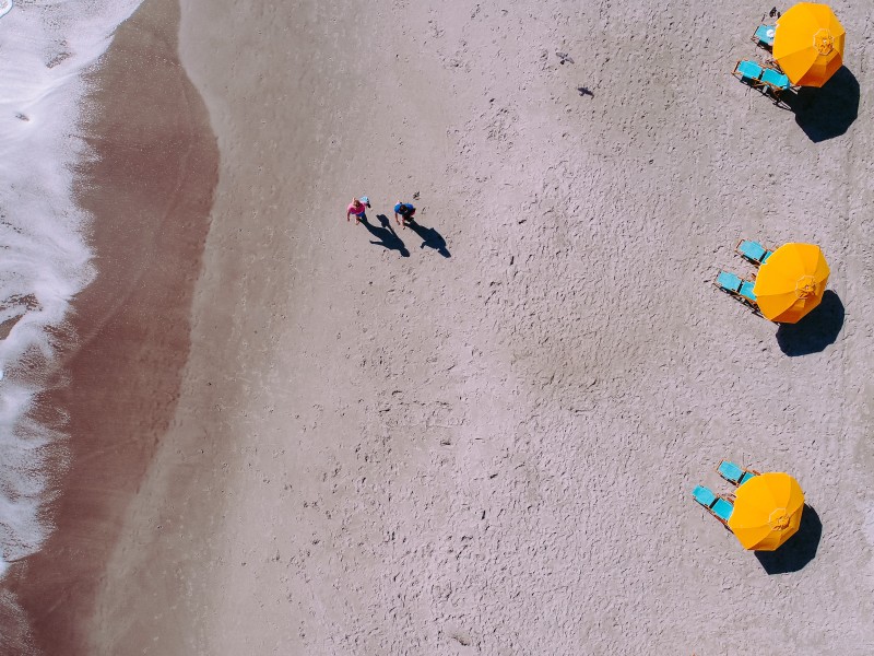 Umbrellas on a beach in Cocoa beach