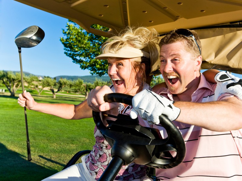 Happy Golfer with Fun