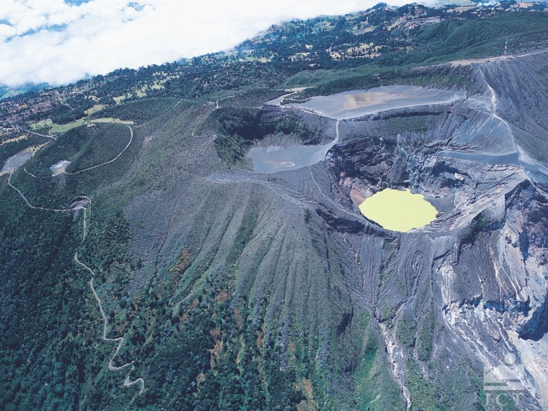 Vulkan Irazú - Luftaufnahme