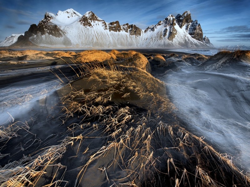 Mountain in Hofn Iceland