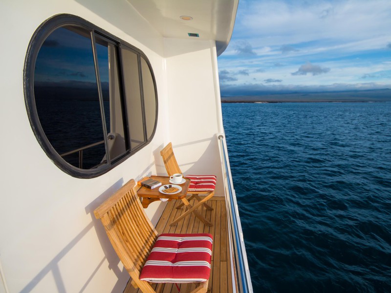 Balcony of one of Tip Top II's cabins