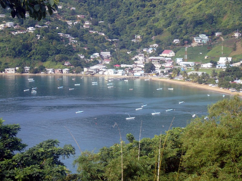 Aerial view of Charlotteville village