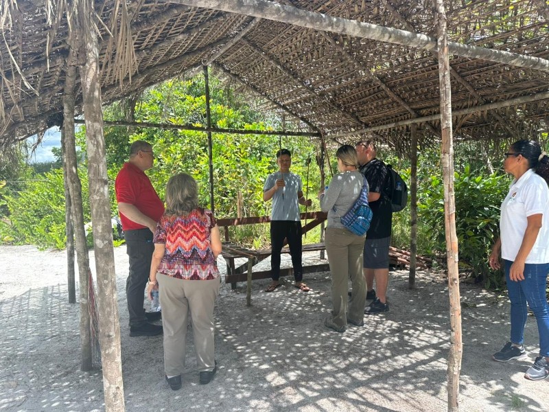 Giving a briefing of the area 