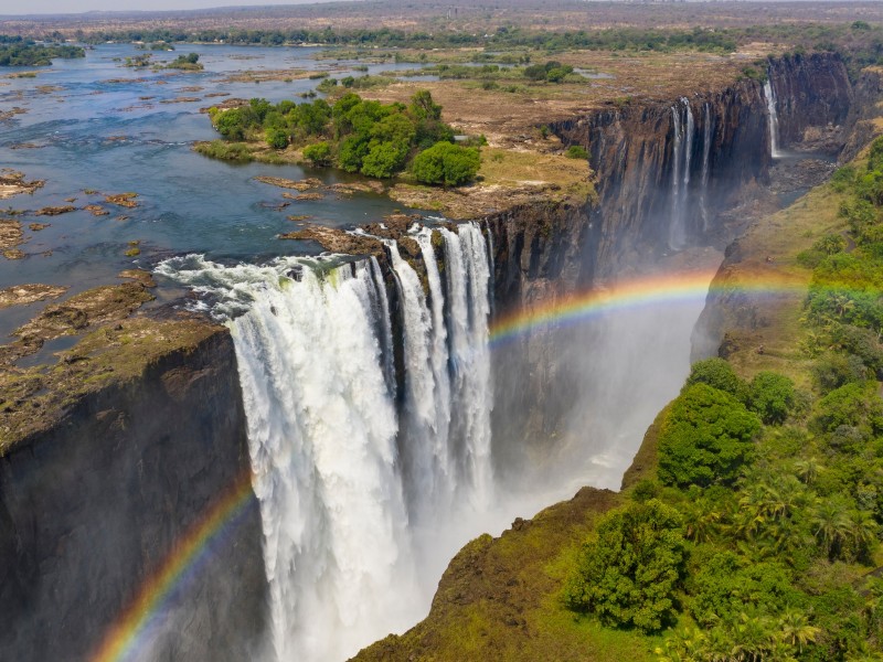 Viktoriafälle-Grenze z. Sambia & Sambia