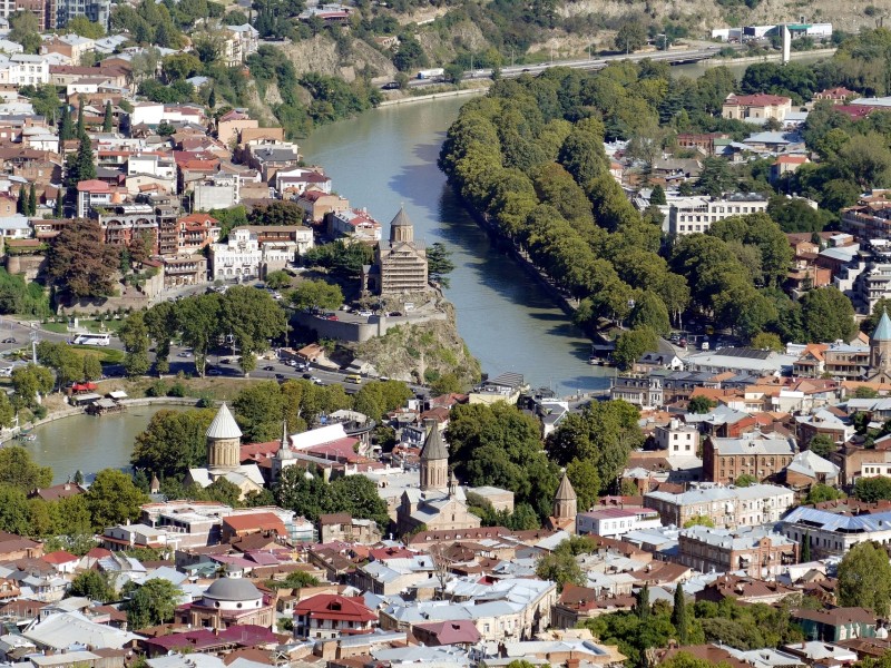 Tbilisi Georgia from above 