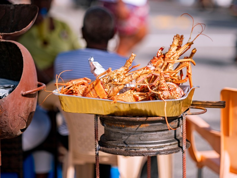 Cooking Sea Food in a Coal Pot