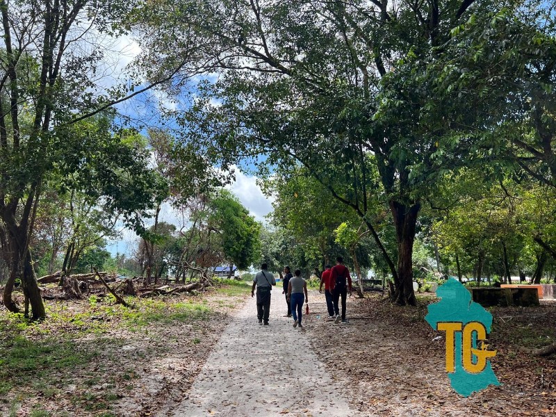Walking along on a dirt Path
