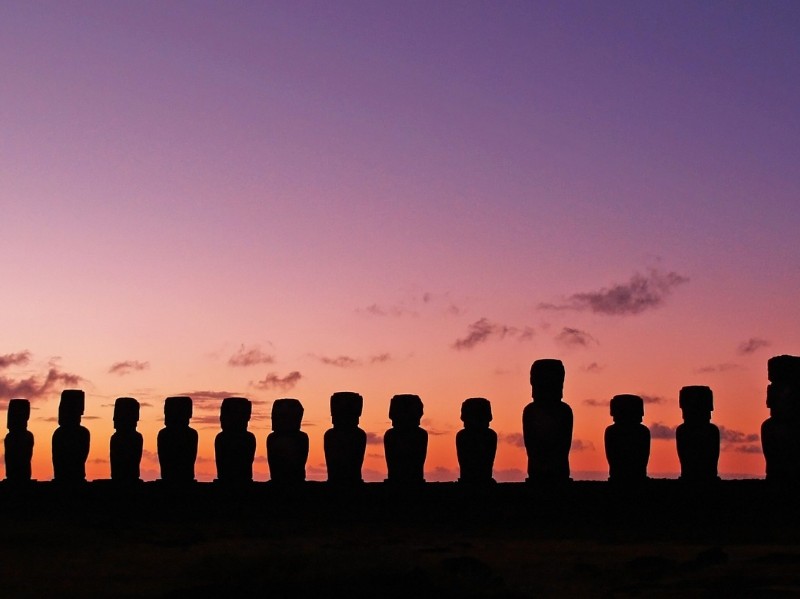 Moai on the easter islands