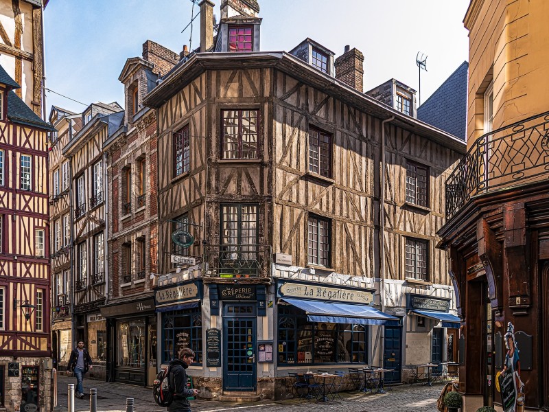 Street in Rouen, Normandy, France