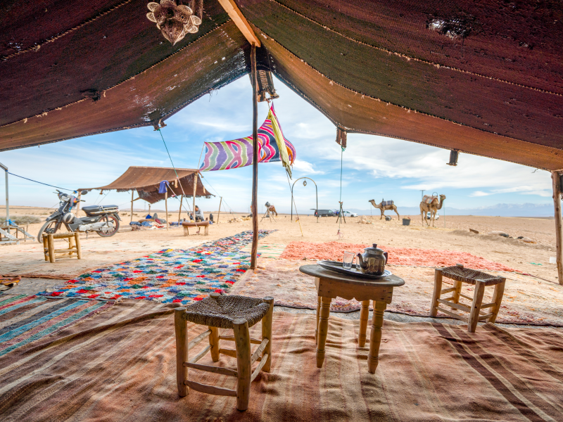 Bedoiun tent on Agafay desert