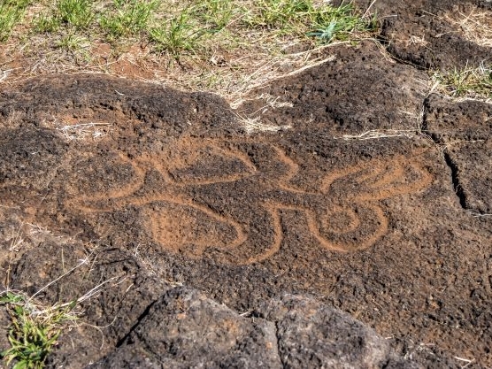 Birdman Petroglyph Schnitzereien