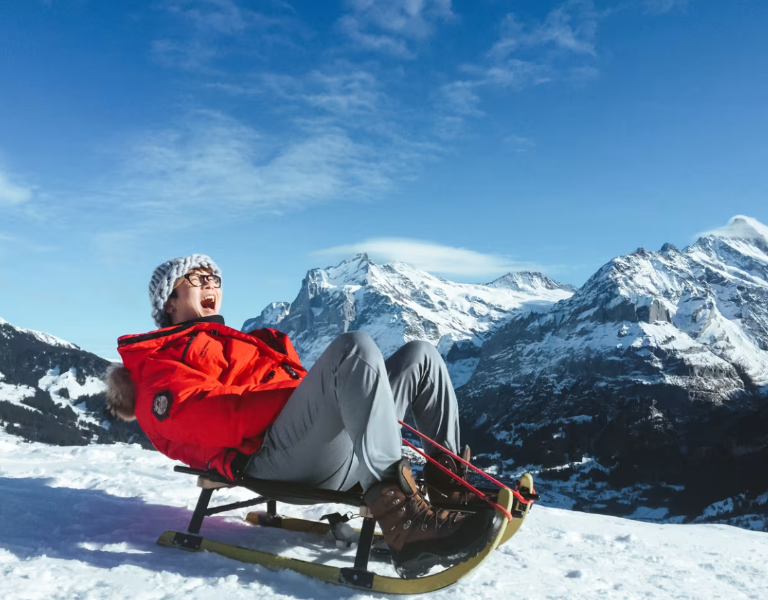 Sledding in Interlaken