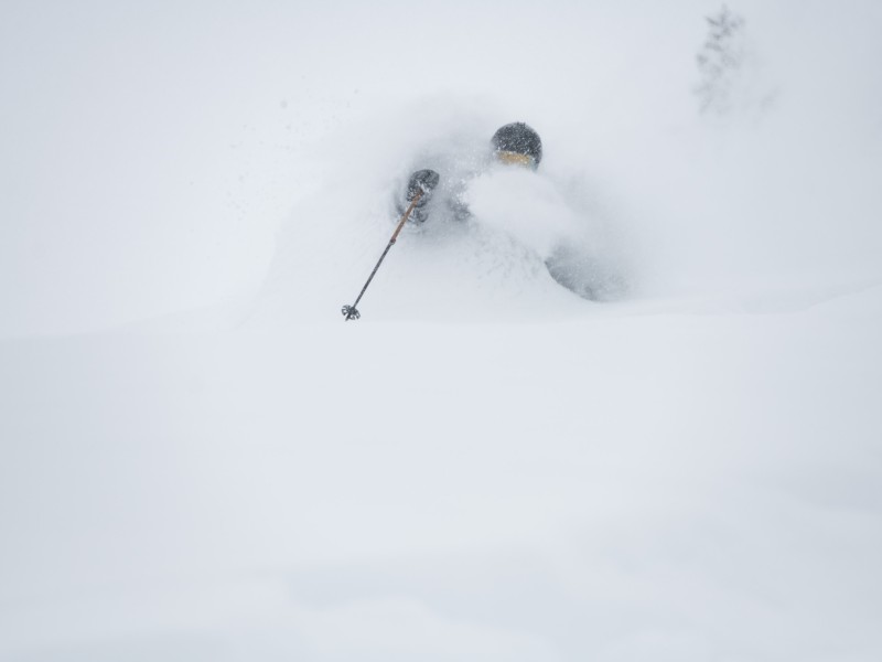 Deep in powder!