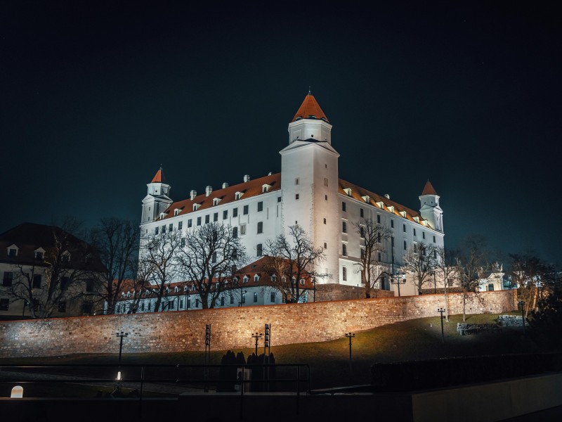 white castle at night