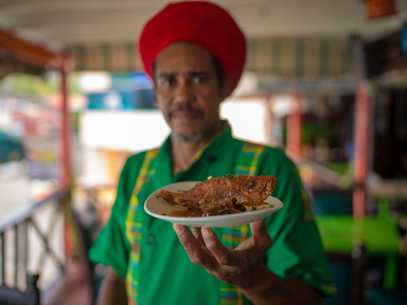 Chef Robby with Fish Platter