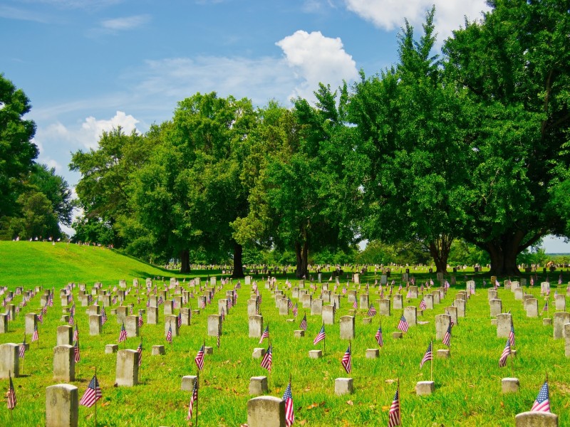 Cemetery in Vicksburg in Mississippi