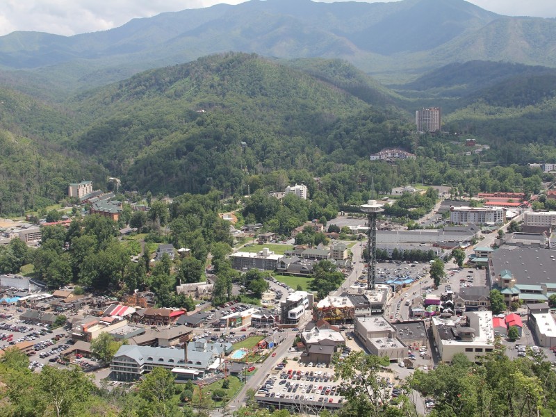 Aerial city of Gatlinburg