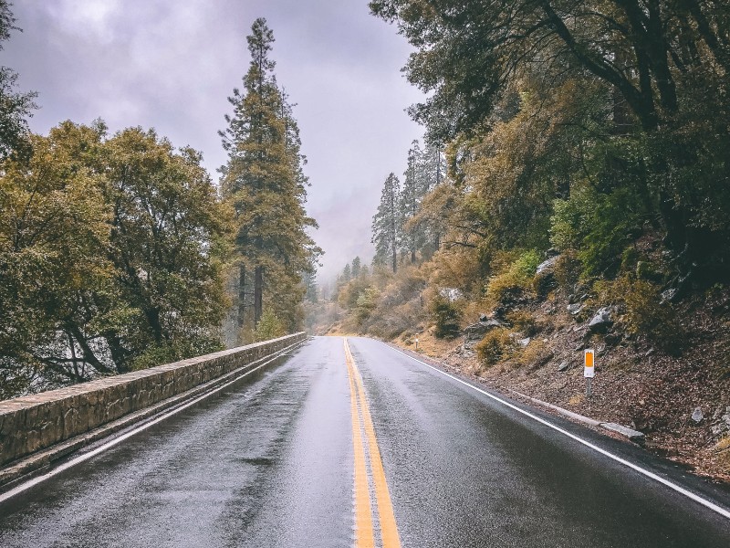 Road in El Portal in California