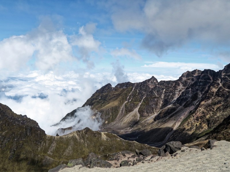 View into the crater Pichincha