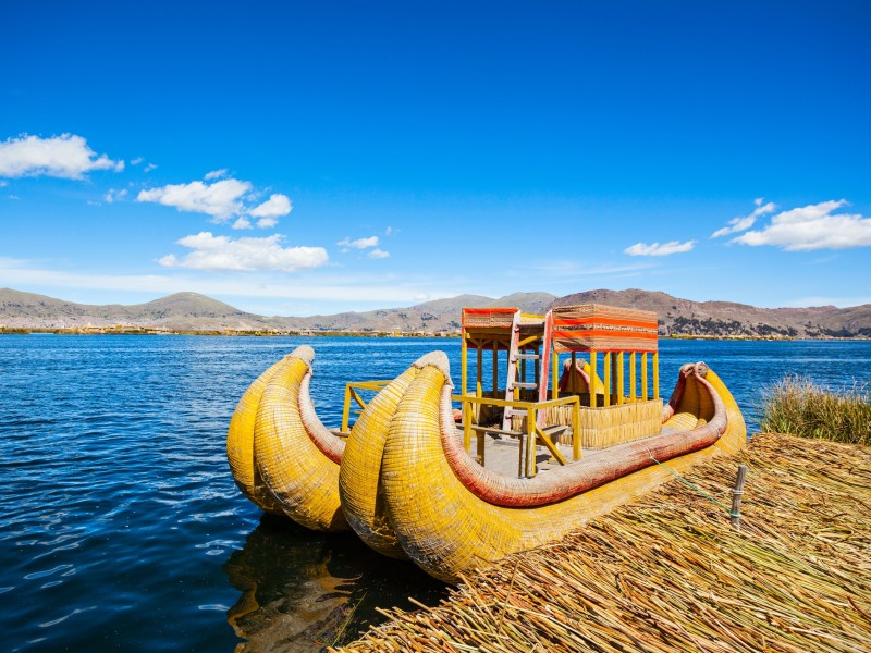 Totora-Boot  - Titicaca-See - Peru