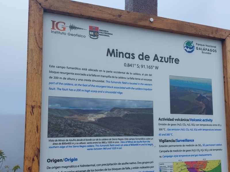 Information board about the sulfur mines