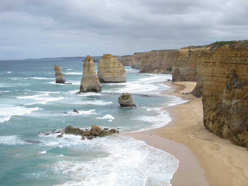 Cloudy beach in Port Campbell 