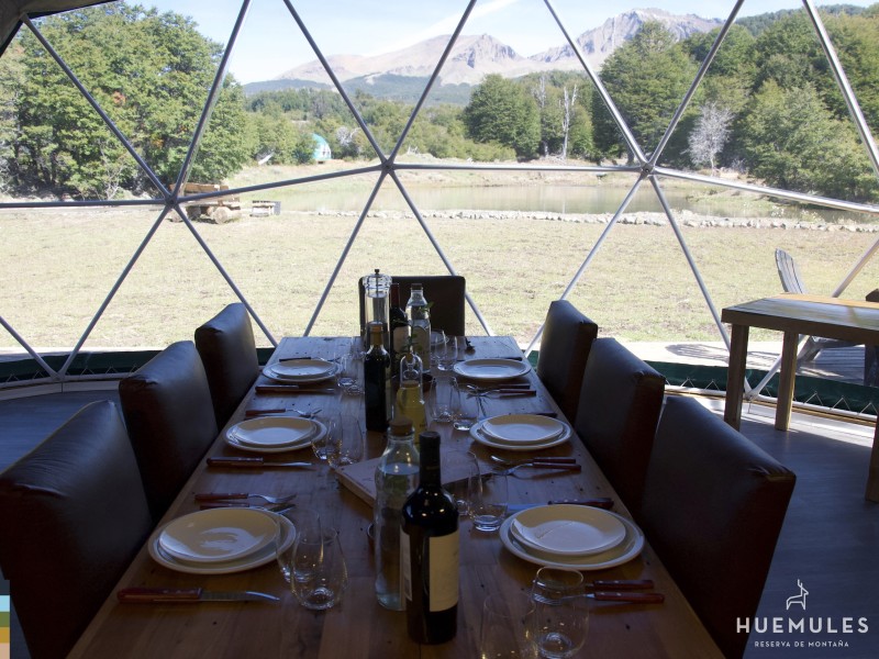 Domos Huemules Frühstücksraum