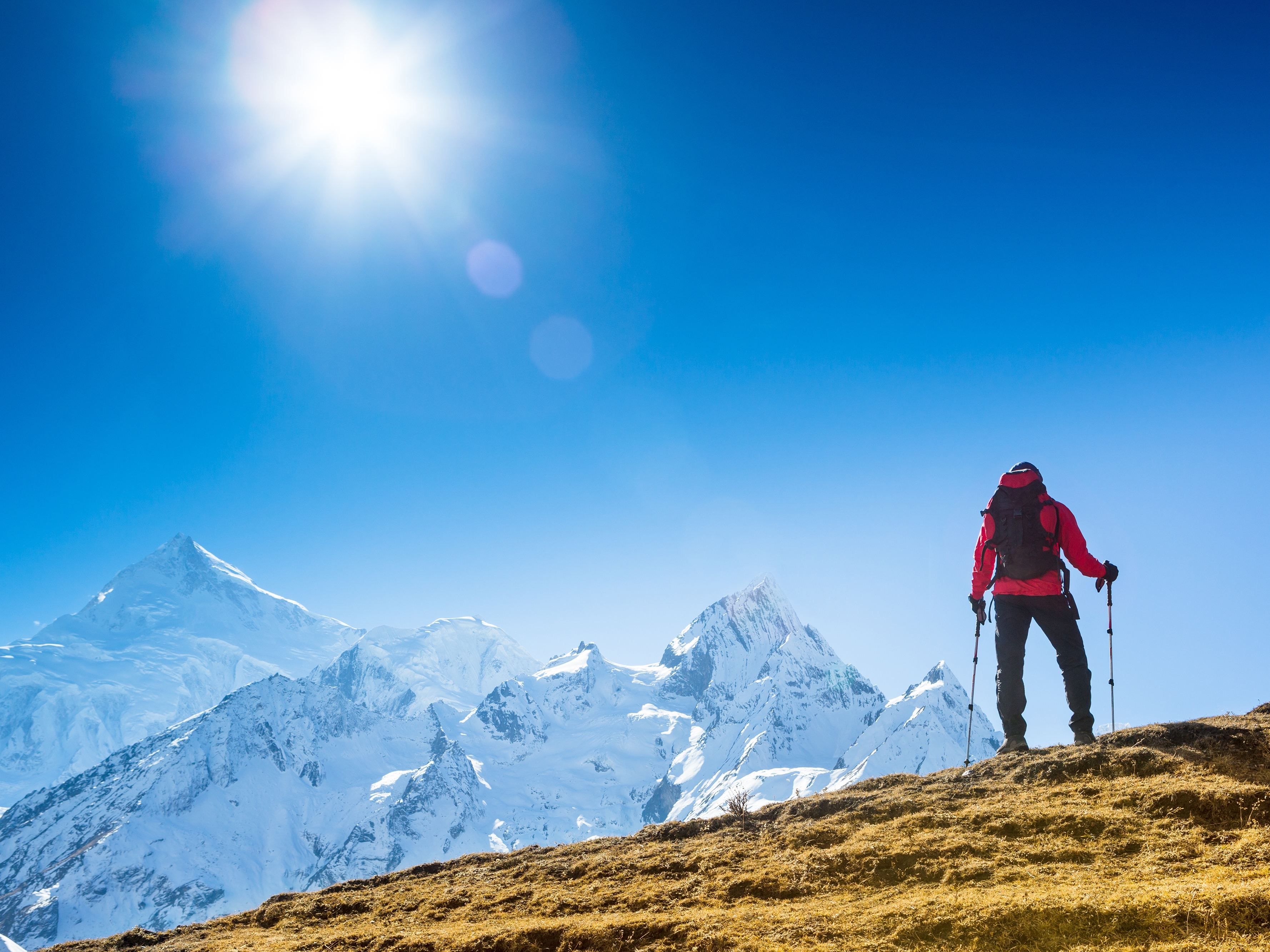 Himalaya Gebirge Wanderer